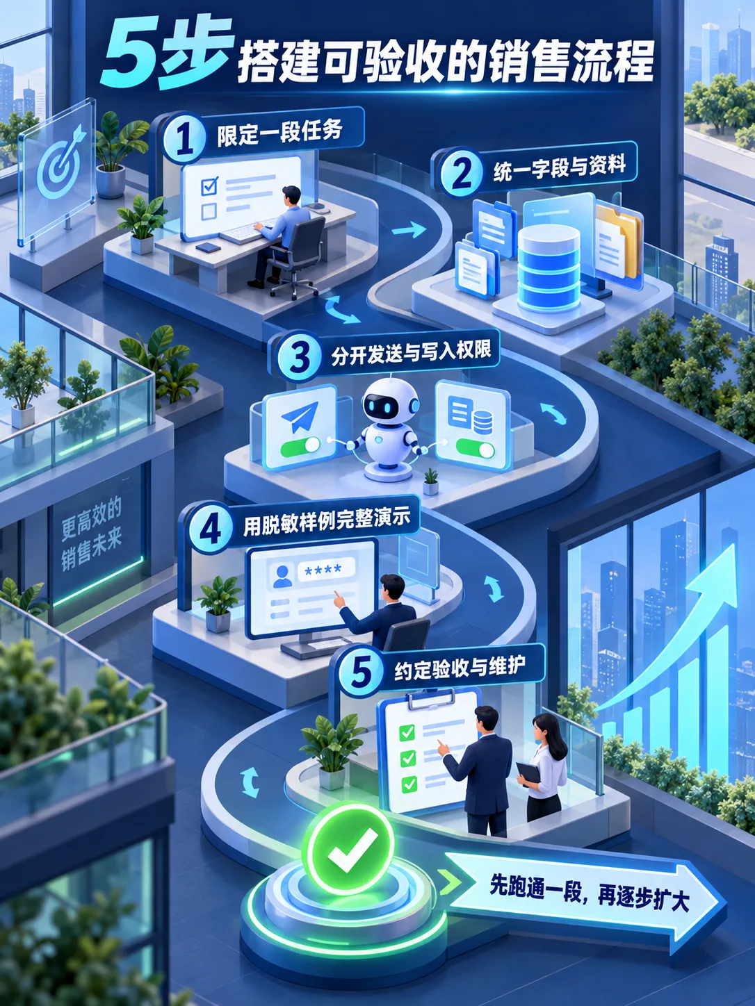 AI销售超级员工五步落地流程图
