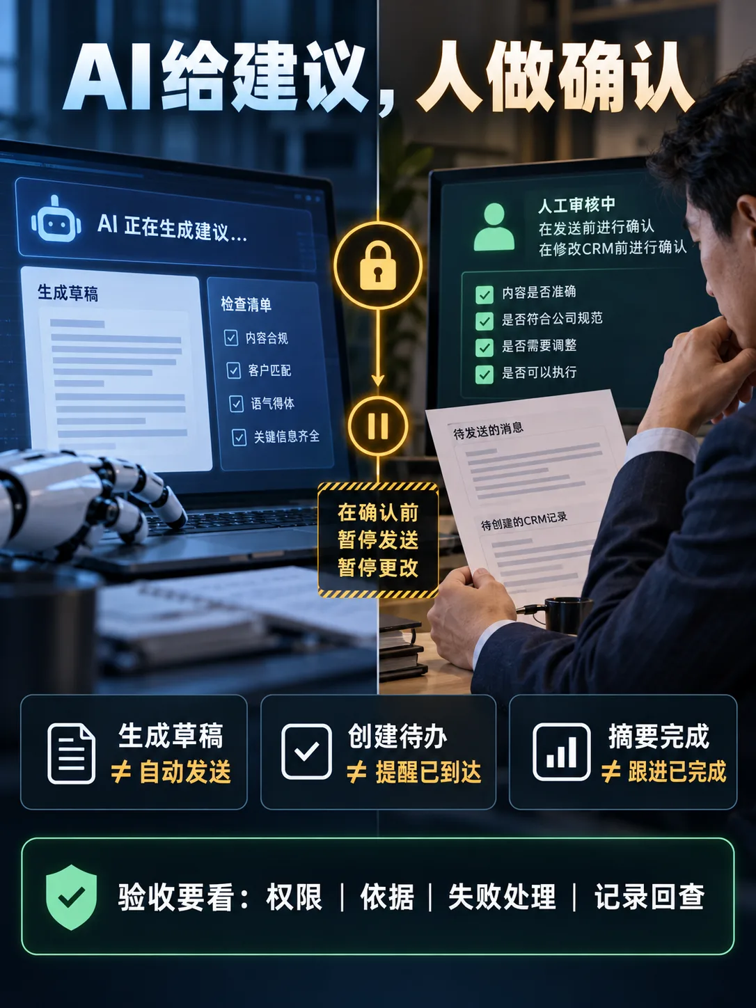 AI销售超级员工人工复核与权限边界图解