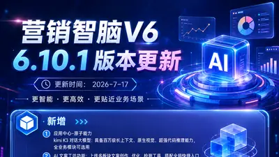 营销智脑V6 6.10.1版本更新：AI文案工坊、网感包装与快手分发上线