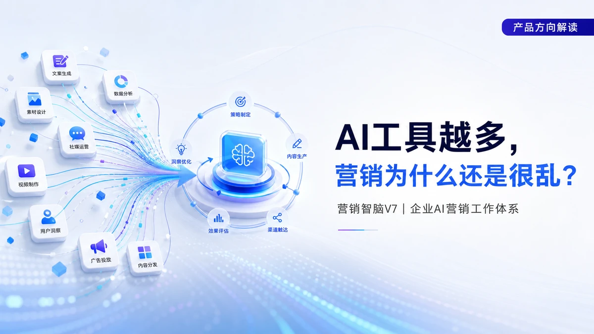 企业用了很多AI工具，为什么营销工作还是很乱？营销智脑V7的体系化思路